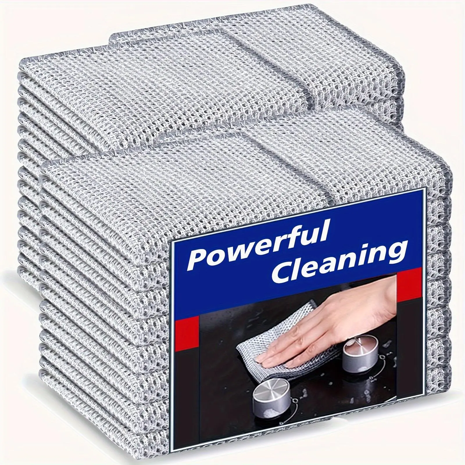 Stainless Steel Cleaning Cloth, 24pcs/set Durable Mesh Microfiber Cloth, Reusable Easy To Dry & Wet Cleaning Cloth for Dishware, Metal Surfaces, House Cleaning Tools, Durable Cleaning Supplies