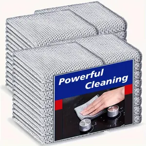 Stainless Steel Cleaning Cloth, 24pcs/set Durable Mesh Microfiber Cloth, Reusable Easy To Dry & Wet Cleaning Cloth for Dishware, Metal Surfaces, House Cleaning Tools, Durable Cleaning Supplies