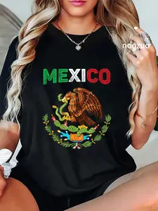 100% Cotton Unisex Mexico Flag Vintage Mexican Flag T-Shirt Classic Fashion Womens Mens Apparel