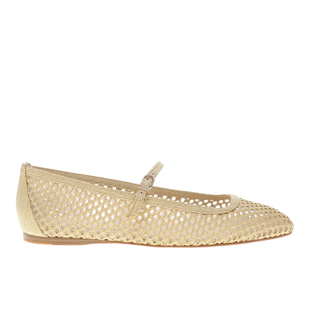 Dolce Vita Womens Reyes Perforated Mary Jane Ballet Flats Casual - Beige