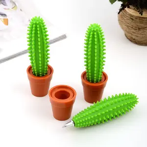 Cute Cactus Pen Set, Ink 0.5mm, Fun Stress-Relief Spiky Cactus Writing Pen with Plant Pot, Student Creative Office Learning Supplies