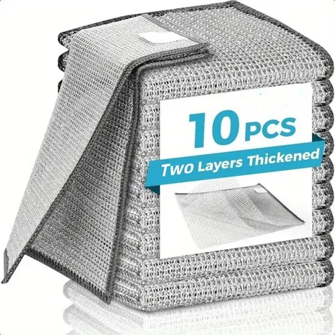 40  pieces  multipurpose  wire  miracle single layer 20 Counts single layer Dishwashing Rags，Multipurpose Non-Scratch Wire Dishcloths for Wet and Dry Use, Reusable Wire Cleaning Cloths for Kitchen, Sinks, and Pans Silver Removable, Washable & More