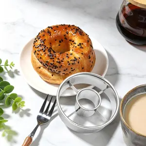 Donut Mold Set, Food Grade Stainless Steel, Multi-Size Round, Home Use, DIY Baking Tools, Easy Release, Perfect for Cookies and Pastries