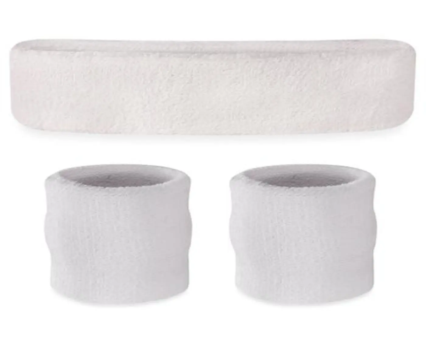White Wristband and Headband Set