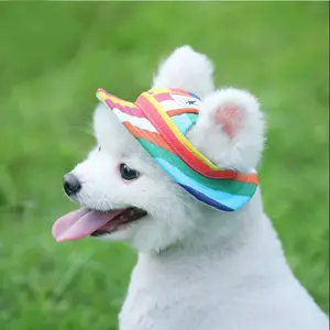 Breathable Sun Hat Open Ear Princess Hat for Cats and Dogs 10 Colors and 3 Sizes