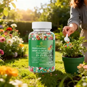 Slow Release Plant Fertilizer Pellets, Long Lasting Nutrient Granules for Indoor Houseplants, Outdoor Garden Flowers, Vegetables & Tropical Foliage, Balanced Formula for Daily Plant Nutrition Supply
