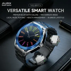 F33 Business Smart Watch with Earbuds 1.43 Inch AMOLED HD Display Bluetooth Calling Health Tracking Long Battery Life