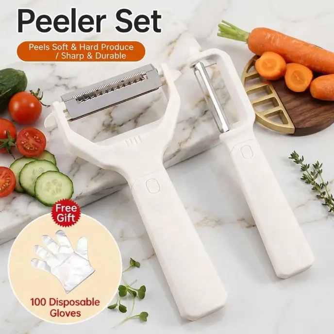 2 in 1 Vegetable Peeler, Multifunctional Peeler & Grater, Kitchen Fruit Peeling Shredding Tool