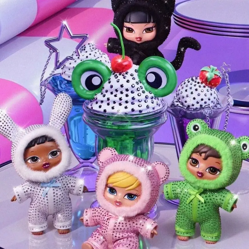 Official MGA Bratz "Bratziez" Mystery Plush Blind Box - Iconic Sassy Animal Onesie Stuffed Doll | Y2K Rhinestone Bag Charm Keychain