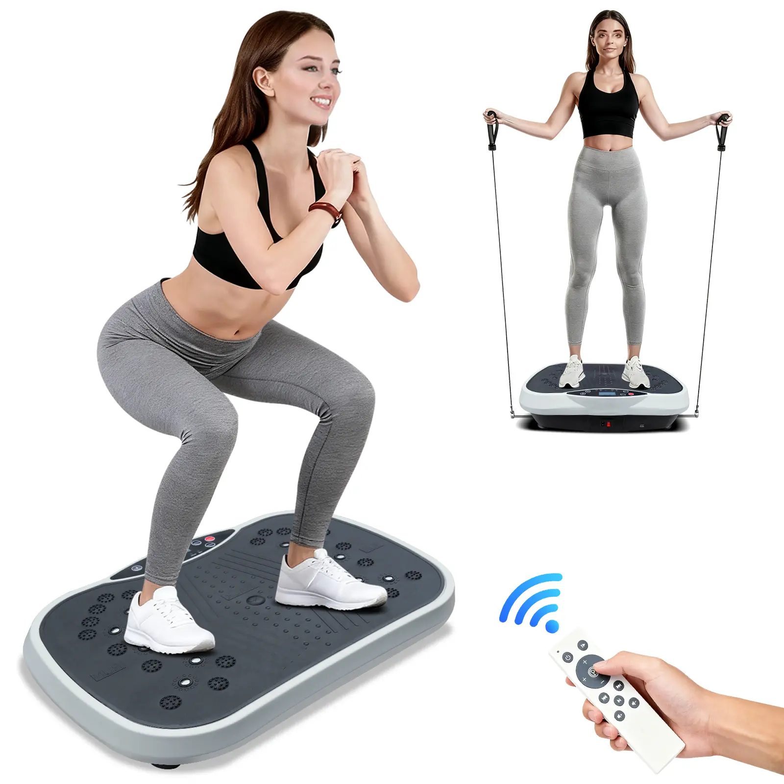 Slim Vibration Plate Exercise Machine Balance Trainer Compact Design Home  Gym Fitness Equipment Whole Body Workout