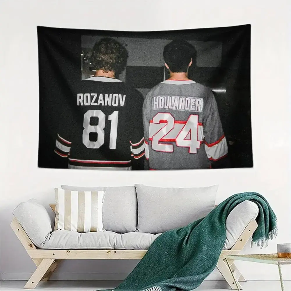 Vintage Heated Rivalry Premium Polyester Tapestry - Ilya Rozanov Shane Hollander Art Print, Smooth Lightweight Fabric Banner, Artwork, Decorative Collectible for College Dorm, Man Cave Home Decor, Fabric Banner Tapestries, Artwork Tapestries