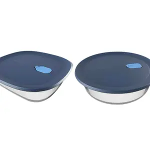 Tupperware Voila Glass Food Storage Container with Airtight Lid, Durable Borosilicate Material, Ideal for Meal Prep, Baking, and Reheating, 1.8 Qt Capacity, Microwave & Oven Safe