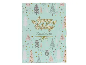 Fill it Yourself Empty Holiday Gift Box, 12 Day Gift Box with White Internal Tray for DIY Gifting