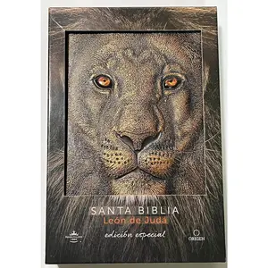 Spanish Unabridged RVR 1960 Large Print Bible, Lion of Judah Special Edition, Imitation Leather, 3D Print, 6.1 x 1.48 x 9.05 inches, Includes Marking Tape (Spanish Edition)