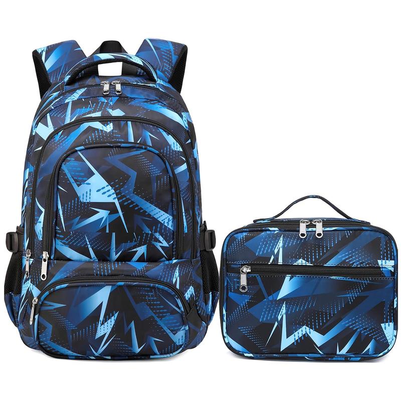Bluefairy Boys Backpack with Lunch Box Set Kids Bookbag with Lunch Bag ...