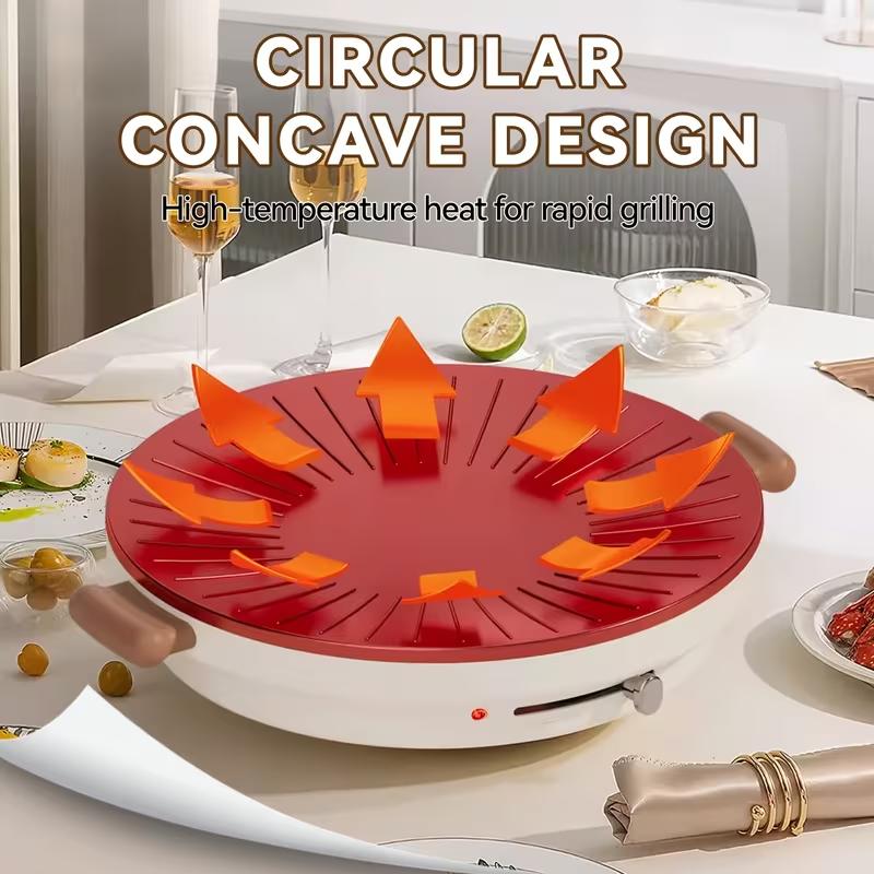 TANLOOK Smokeless Non-Stick Electric Griddle, Compact Indoor Grill & Frying Pan for Pancakes, Burgers, Steaks - Aluminum, 120V, Plug Powered