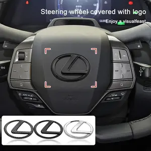 3D Aluminium Car Steering Wheel Center Emblem Badge Sticker Decal For Lexus EX300H RX450H IS300H ES300H NX RX GS Al20 LX GX