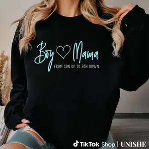 Long Sleeve Mom Shirt – Unisex Casual 'Boy Mama' Sweatshirt