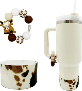 Highland Cow  Boot Tumbler Handle Decor  Water Bottle Accessories for 30oz&40oz  Protective Bottom Cover Sleeve