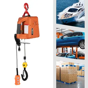 CNCEST 3-in-1 Electric Hoist Winch 1100LBS with Wireless Remote Control 110V Lift 16ft/min Galvanized Steel Wire Rope & 360° Rotatable Hook