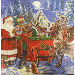 Christmas Napkins Poinsettia Decorative Xmas Paper Decoupage Napkin #2001