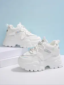 Women's Wedge Heel Fashionable Sneakers Random Print Casual Shoes, Comfortable Thick Sole Sports Footwear for Daily Wear & Outdoor Activities