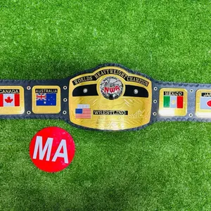 NWA Domed Globe World Heavyweight Wrestling Championship Replica Title Belt, 4mm Brass Plates