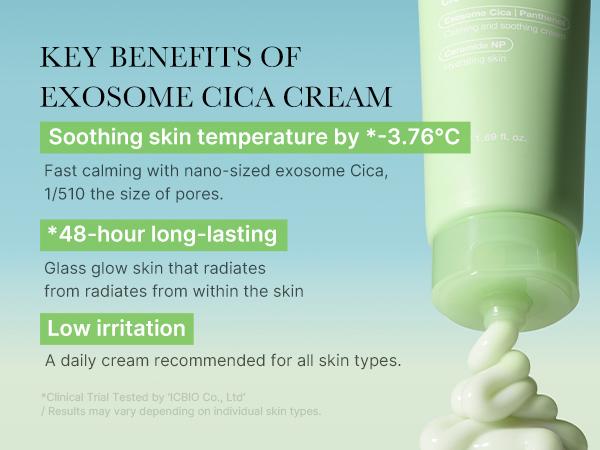 [medicube] Exosome Cica Cream | Hydrating & Soothing Cream with Exosome Cica and Ceramides Lightweight Moisturizer Moisturizing Skincare