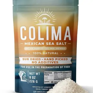 Colima Sea Salt Unrefined 100% All Natural Sea Salt, Gourmet Grade, Non GMO's. | Hand Harvested | Imported From Lagoon Cuyutlán “Tepalcates” Colima, Mexico.