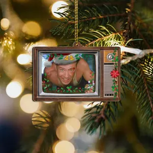 Funny Die Hard Bruce Wood/acrylic Ornament, Best Christmas Movie, Vintage Christmas Gift, Pop Culture Decor, Holiday Decoration