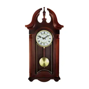 26.5 Inch Chiming Pendulum Wall Clock in Colonial Mahogany 26.5 Inch Chiming Pendulum Wall Clock in Colonial Mahogany