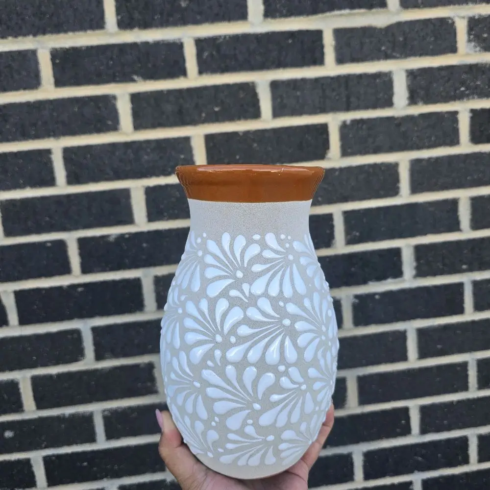 White Talavera Vase