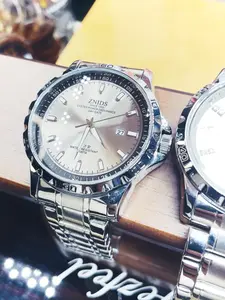 Luxury men's quartz watch, affordable luxury stainless steel strap watch, date display illuminated watch, waterproof casual sports watch, suitable for daily wear