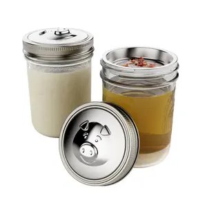 Jarware Stainless Steel Grease Keeper Insert for Wide Mouth Mason Jars