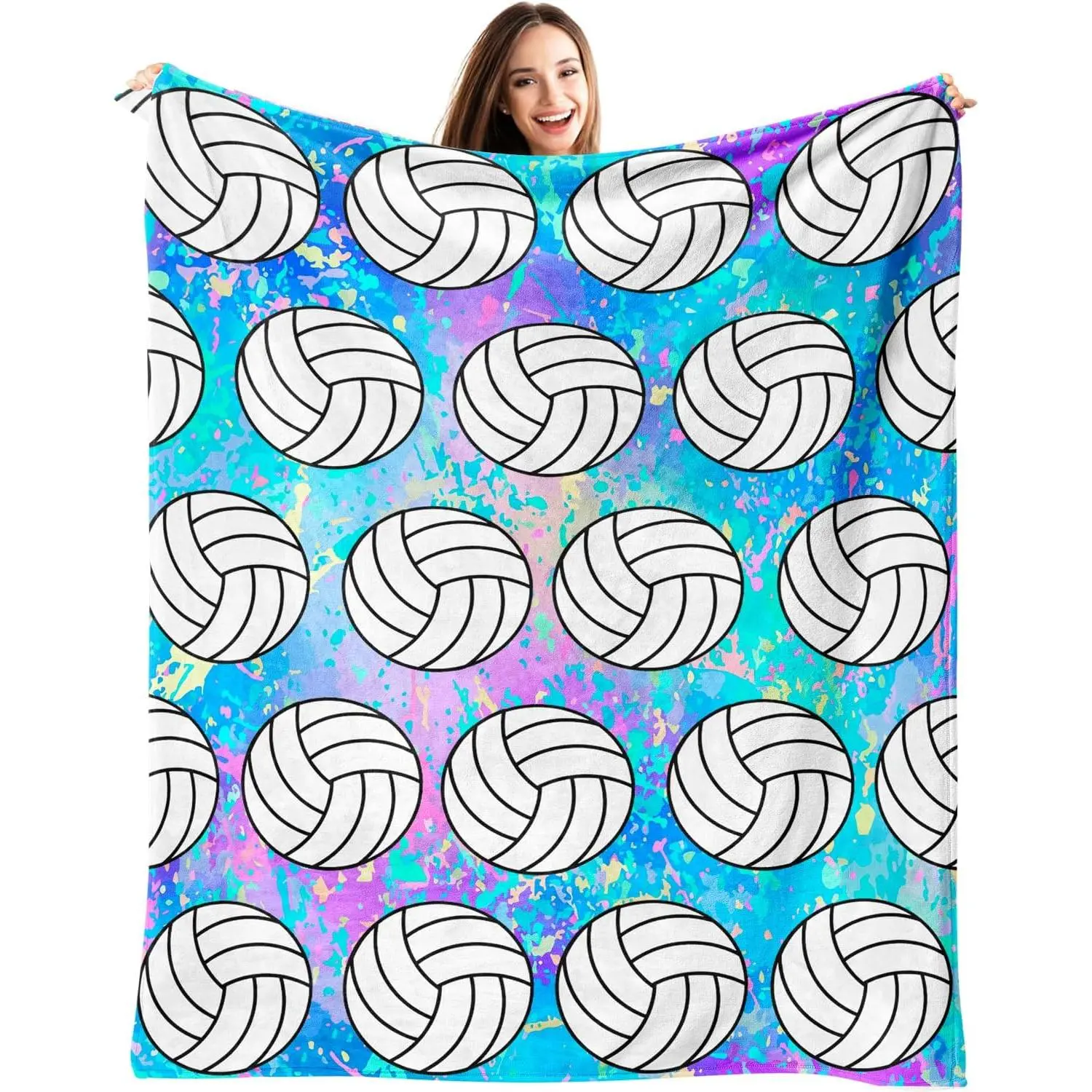 Volleyball Blanket Gifts for Teen Girls Ultra Soft Volleyball Flannel Throw Blanket Volleyballs Accessories Gifts for Volleyballs Lovers Team Decorations Stuff 50"x40"
