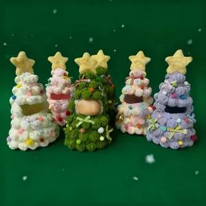 17cm Doll Clothes, Handmade Crochet Christmas Tree Sweater Outfit for Labubu, One-Piece Christmas Tree Figures Clothes, Cute Clothes for Dolls Cosplay or Party