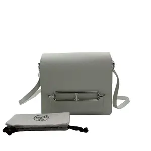 Pre-owned HERMÈS france Shoulder Bags H1 White Cream Mini Roulis with Silver Hardware 26534