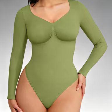 Women's Seamless Minimalist Shapewear BodysuitUnitard | Waist Cinching Belly Control with ZipperFly Easy Wear Layered Base Layer