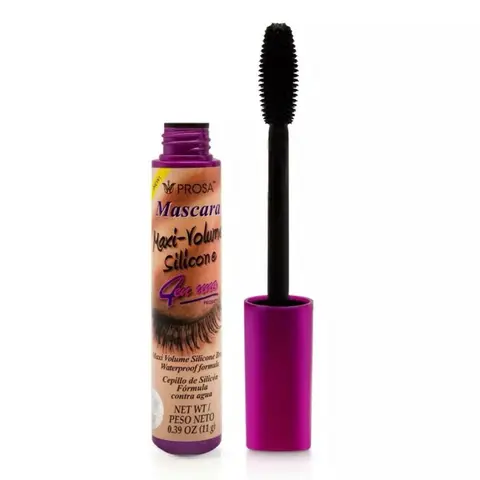 Prosa Maxi-Volume Silicone Mascara 13ml - Professional Waterproof Brush-On, Nourishing Natural Oil Formula, Eyelash Conditioning, Thickening, High Impact, Large Eyes, Dramatic Volume, Length, Flawless Natural Finish, Mascara Volume And Length, Thickening