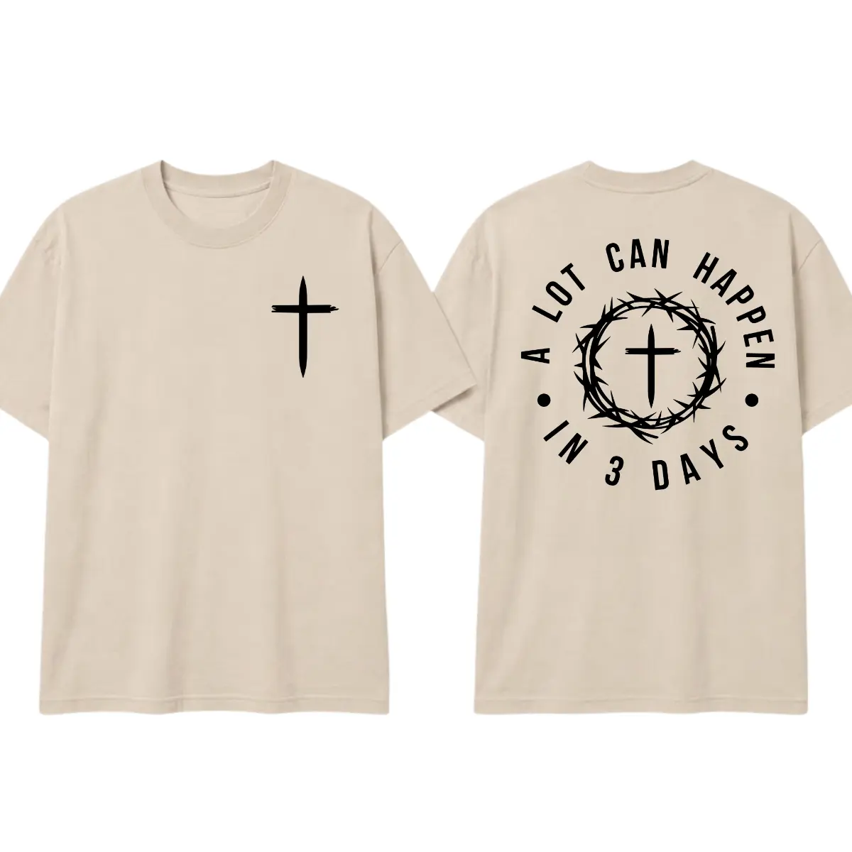 A Lot Can Happen in 3 Days T-Shirt, Christian Easter Graphic Tee, Jesus Resurrection Shirt, Bible Verse Faith Apparel, Unisex Religious Top