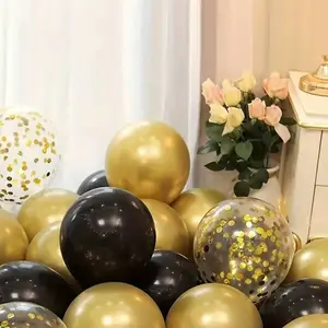 50 Piece Gold Paper Moustache Latex Balloon Set, Perfect for Weddings Birthdays Anniversaries Graduations, Multi-Functional Indoor Outdoor Decorations