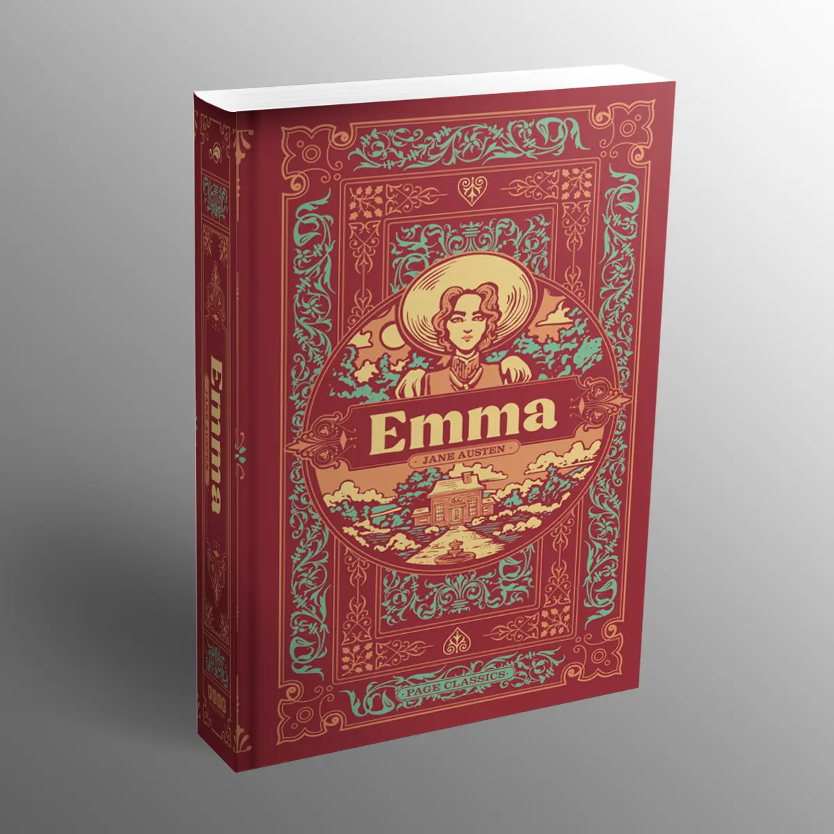 Jane Austen's Emma: Deluxe Edition Hardcover Classic - Regency Era Literature Novel, Friendship Themes, Elegance, Humor, Amusing Misunderstandings, Personal Growth