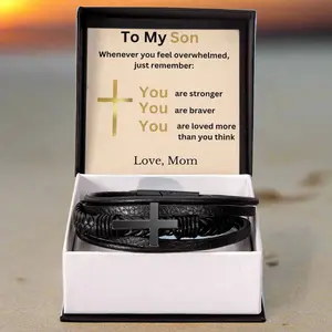 Son-You Are Loved-Cross Bracelet-Love Mom
