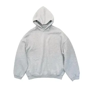 Oversized Hoodie for Men & Women, FW24 Light Heather Grey Casual Streetwear Pullover, Relaxed Fit Fleece Sweatshirt for Loungewear & Everyday Wear Side  Pockets Unisex Outfit Tops