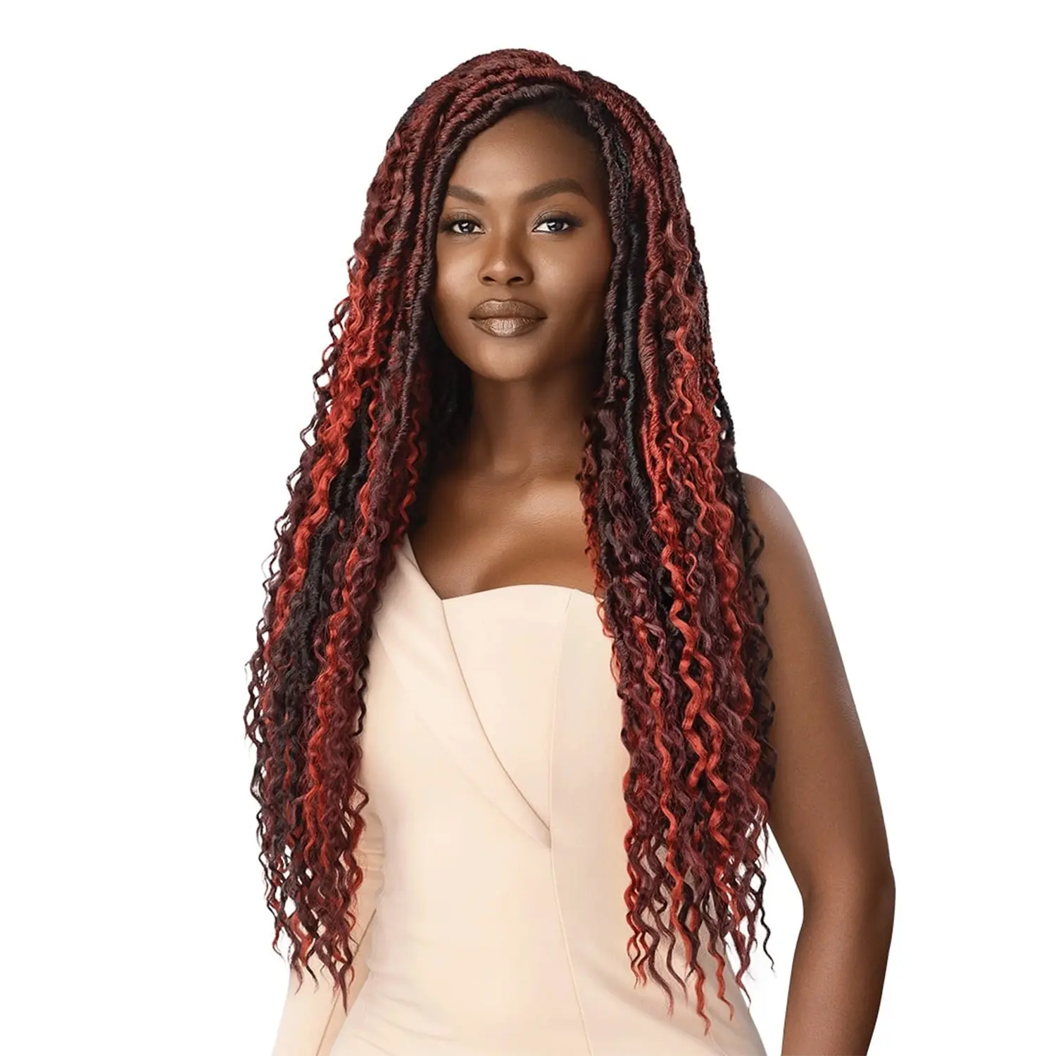 Outre X-Pression Twisted Up 3X Boho Goddess Locs 24", Handcrafted Lightweight & Soft Crochet Braids, Premium Synthetic Hair, Boho Soft Locs, Braided