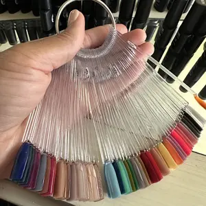 30pcs False Nail Tips Clear Natural Nail Art Display Acrylic Fan Swatch Gel Nail Polish Showing Shelf DIY Practice Manicure Tool