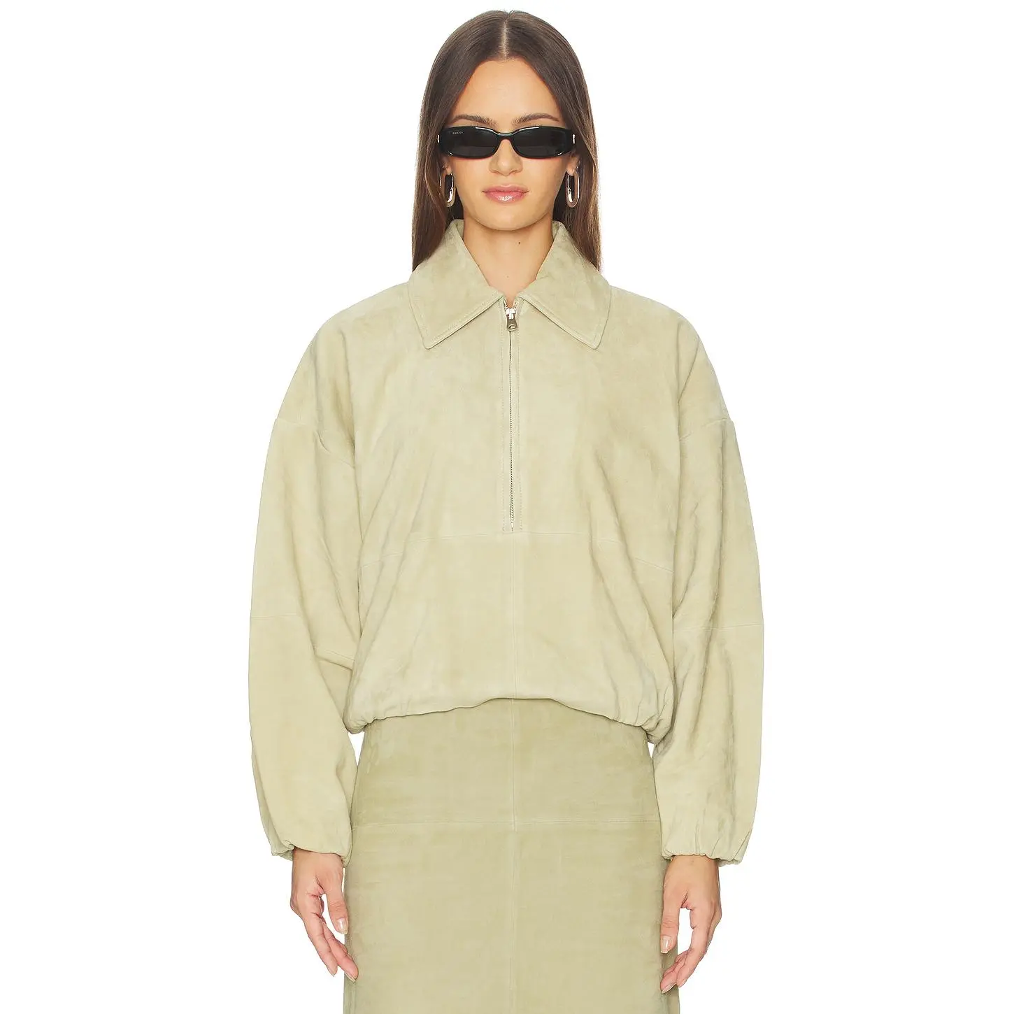 SRG Elenore Suede Jacket in Butter Beige