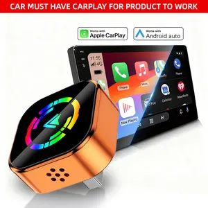 2026 Wireless carplay Adapter for iPhone/Android Cool silver- Fast Connection,Hands-Free Call wireless adapter Electronic Charger carplay dongle