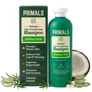 PRIMALS Hair Strengthening Shampoo - Approved by 450+ Clinicians - Caffeine, Biotin, Raw Honey, Rosemary Oil - Anti Hair Thinning - Natural Ingredients - Zero Artificial Fragrances, Sulfates, Parabens, or Dyes - 13.5 Fl Oz