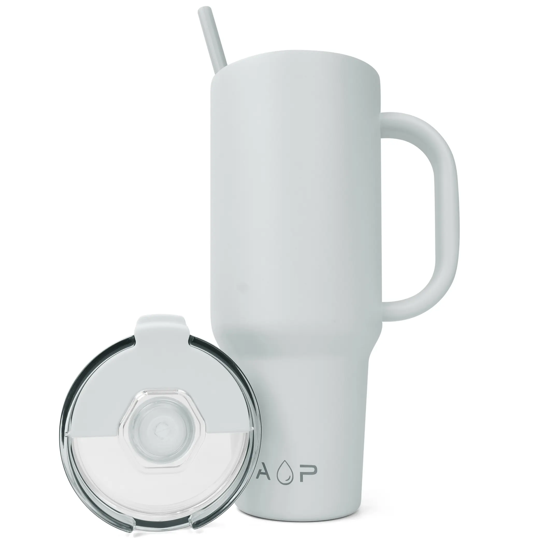 A P Apatetic Peerage Stainless Steel Travel Mug 40oz Tumbler with Lid Straw Handle Car Holder Fit Dishwasher Safe Double Wall Vacuum Insulated Leak Proof